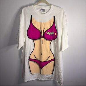 Myrtle Manor Pink Bikini Graphic Tee Shirt XL